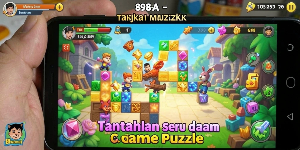 Screenshot <strong>898A</strong> menunjukkan gameplay seru dari puzzle yang menantang.
