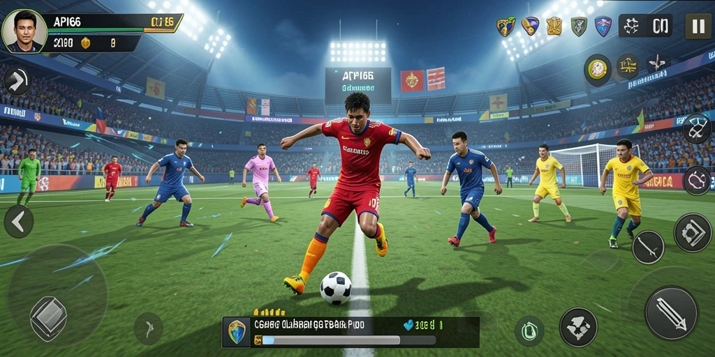 Tangkapan layar menarik dari gameplay olahraga API66 yang mendebarkan.
