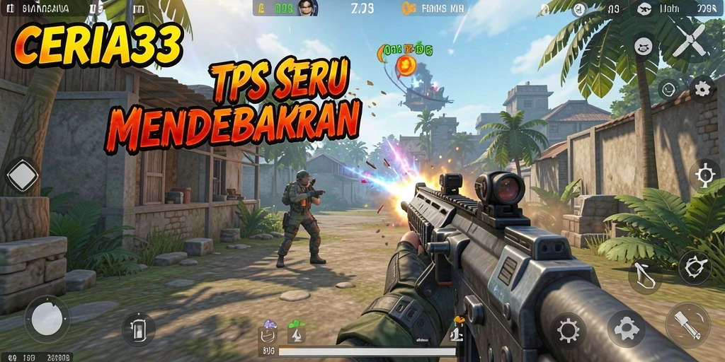 Screenshot gameplay CERIA33 menampilkan aksi mendebarkan di medan perang.