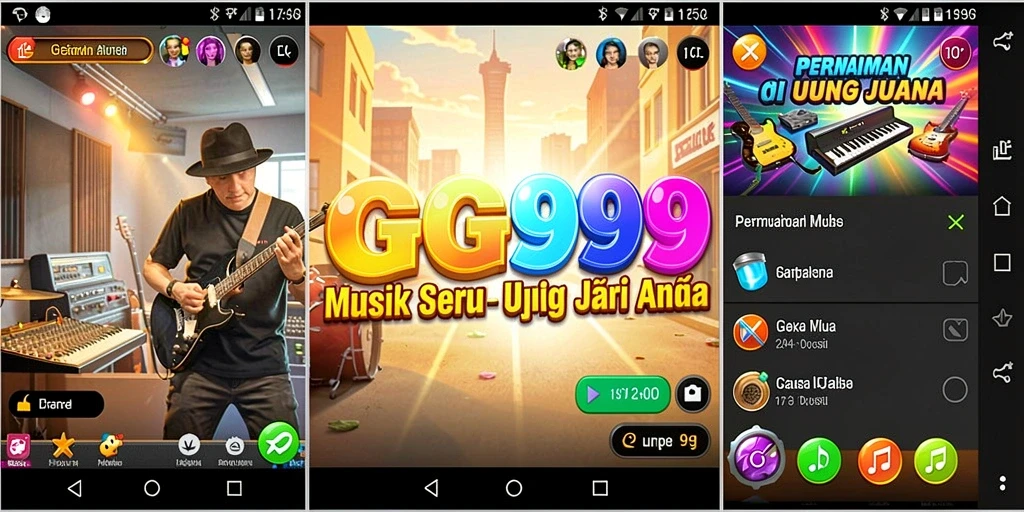 Screenshot gameplay GG999, menampilkan momen seru bermain musik.