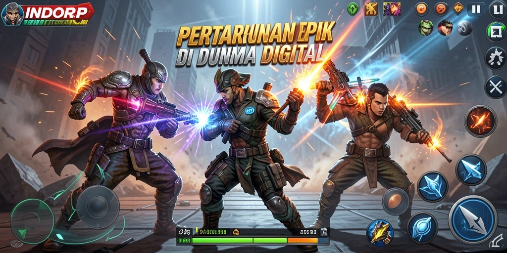 Tampilan gameplay seru dari pertarungan dalam INDORP.