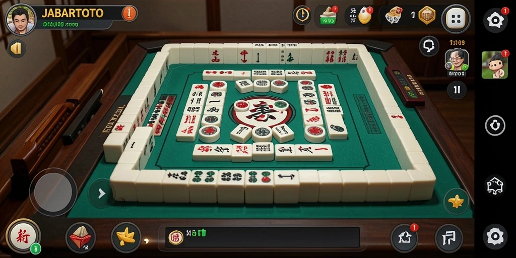 Screenshot utama JABARTOTO menampilkan gameplay Mahjong yang menarik dan seru.