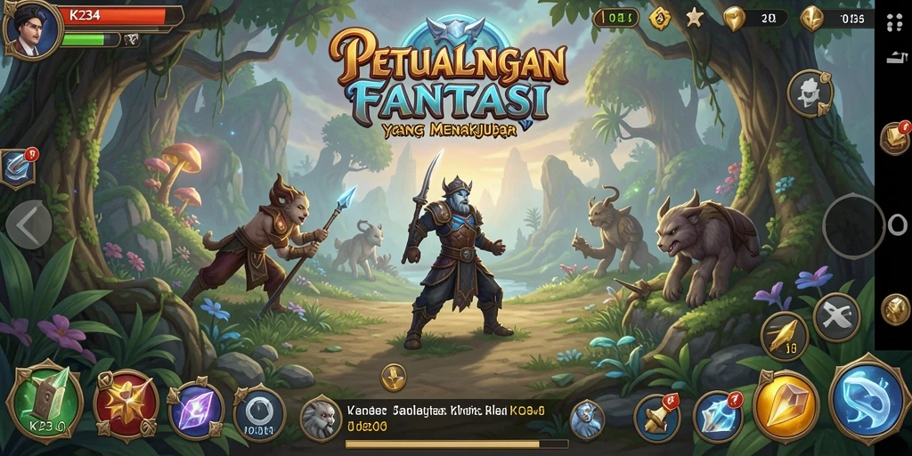 Tampilan gameplay K234 yang epik dalam dunia RPG.