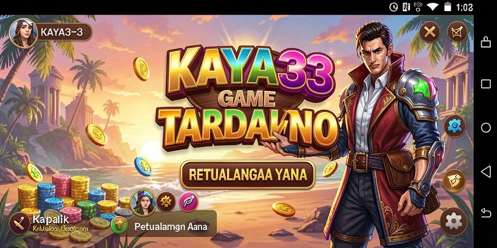 Tangkapan layar utama KAYA33 menampilkan gameplay kasino yang mendebarkan.