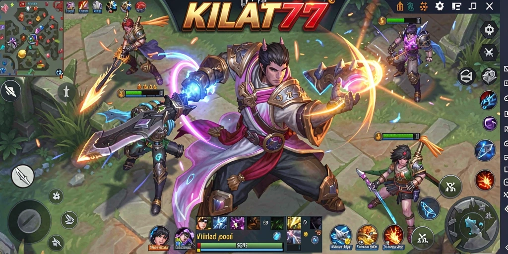 Tampilan gameplay seru KILAT77 dalam pertempuran MOBA