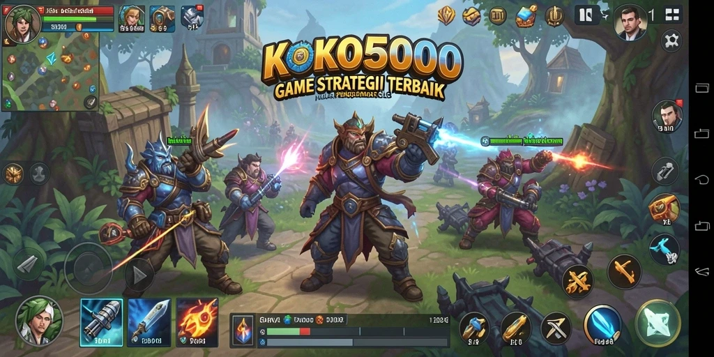 Tampilan gameplay KOKO5000 yang memukau dan strategis.