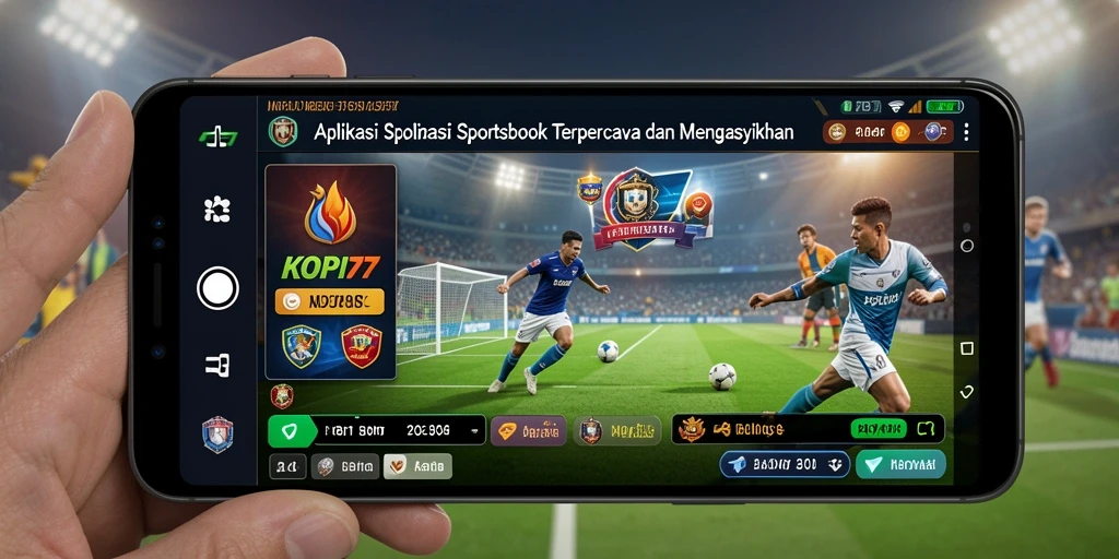 Tampilan antarmuka aplikasi KOPI77 yang menarik untuk taruhan olahraga.