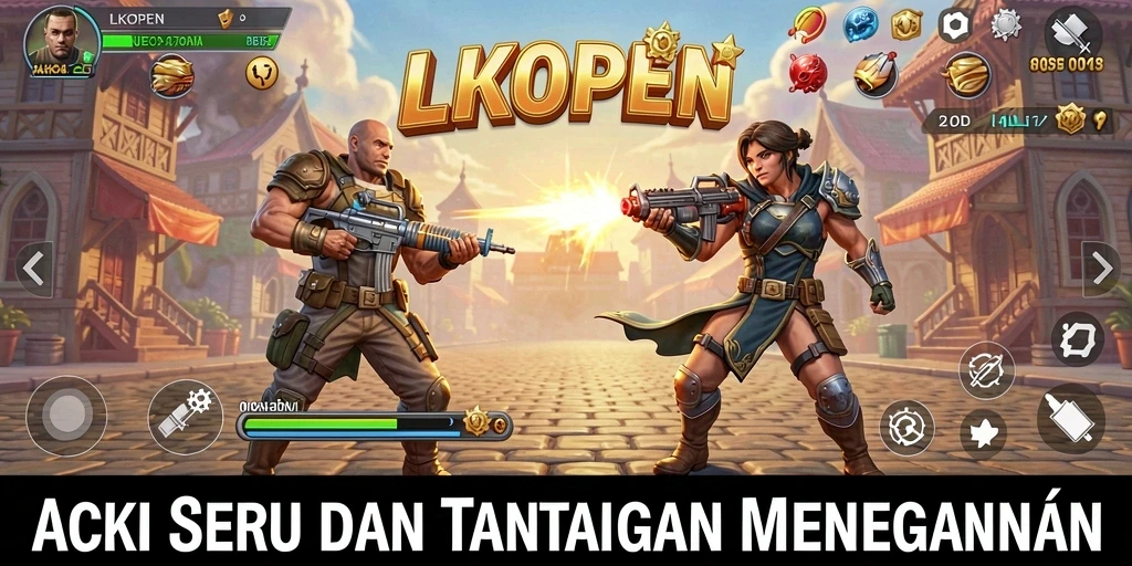 Tampilan gameplay LKOPEN yang penuh aksi dan seru.
