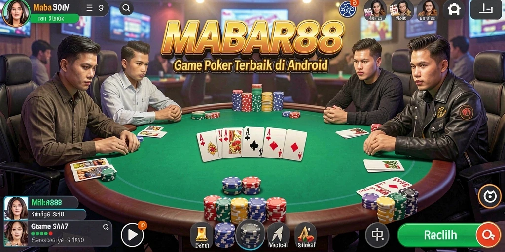 Tampilan gameplay Poker yang seru dan menarik di MABAR88.