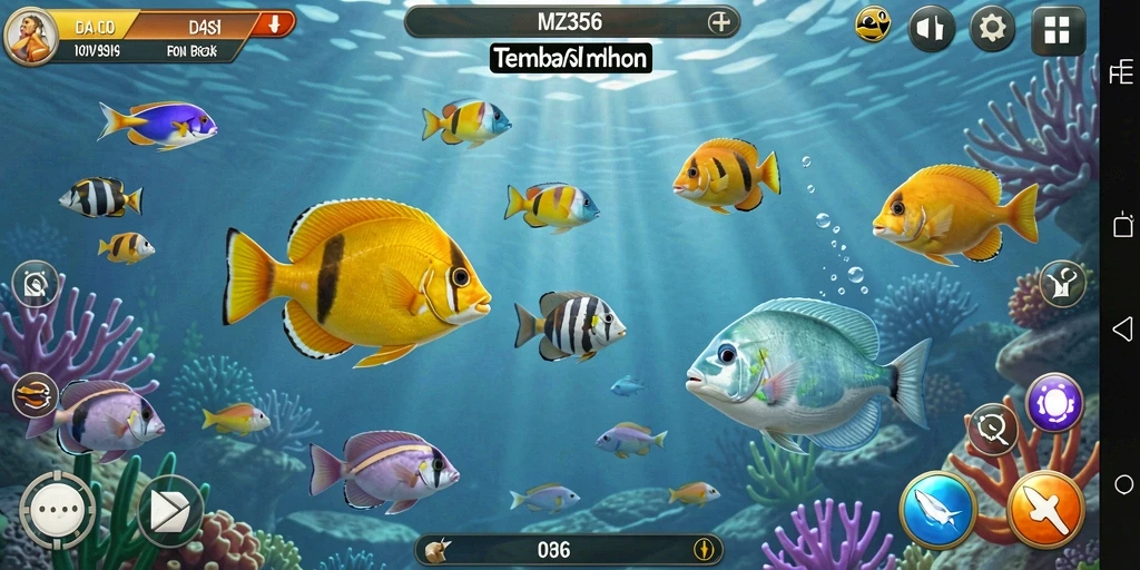 Tangkapan layar menampilkan gameplay seru Tembak Ikan.