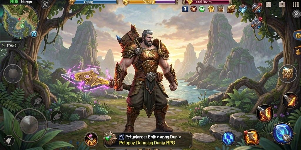 Tangkapan layar N06 menunjukkan pertempuran seru dalam dunia RPG.