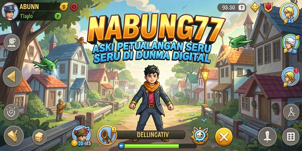 Screenshot NABUNG77 menampilkan pertarungan seru dengan efek visual yang menarik.