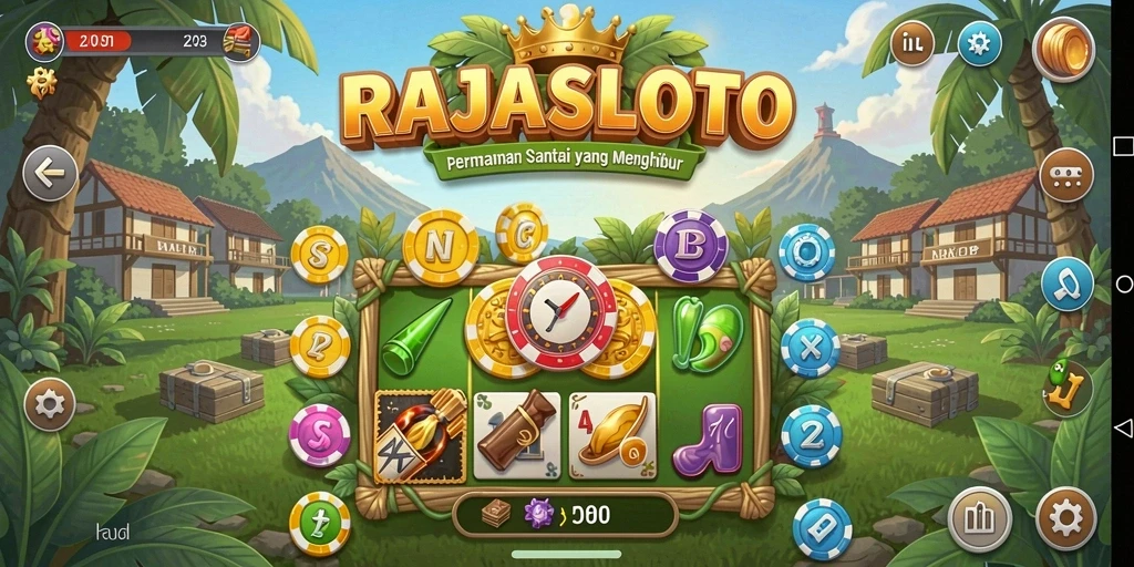 Screenshot gameplay santai RAJASLOTO yang menyenangkan.