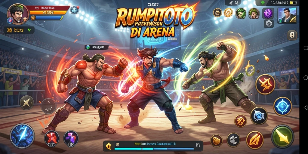 Gameplay seru dalam pertarungan RUMPITOTO yang mendebarkan.