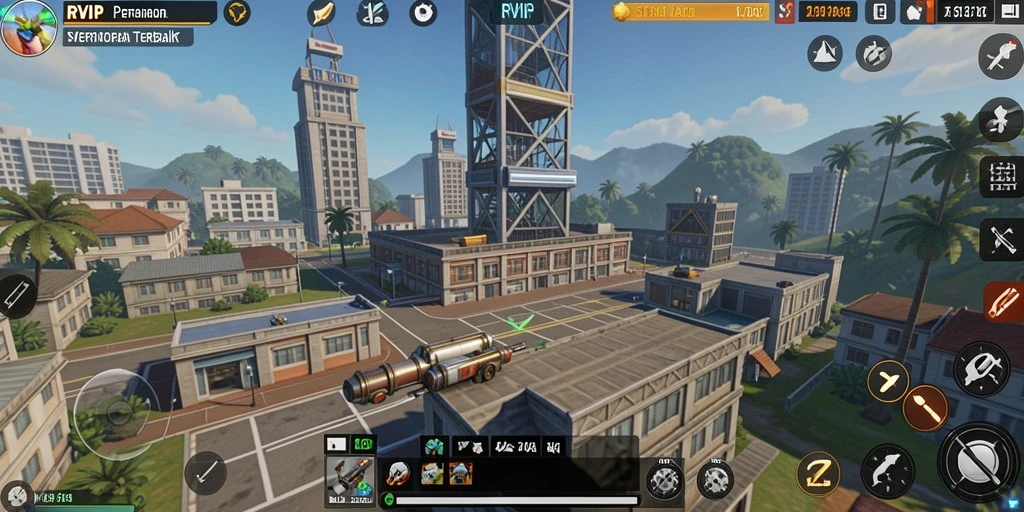 Gameplay dinamis dan strategi menara yang menantang di RVIP.