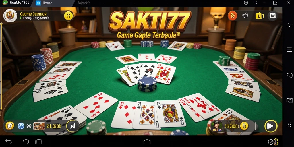 Tampilan gameplay seru di SAKTI77 menunjukkan momen-momen menegangkan saat bermain Gaple.