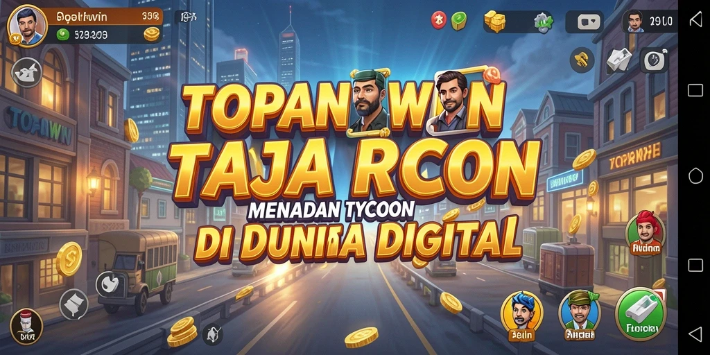 Screenshot utama dari gameplay Tycoon yang menampilkan manajemen bisnis.